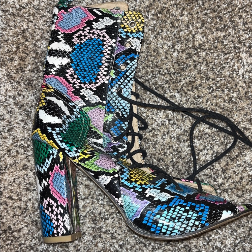 Vibrant Multicolor Lace-Up Women's Boots
